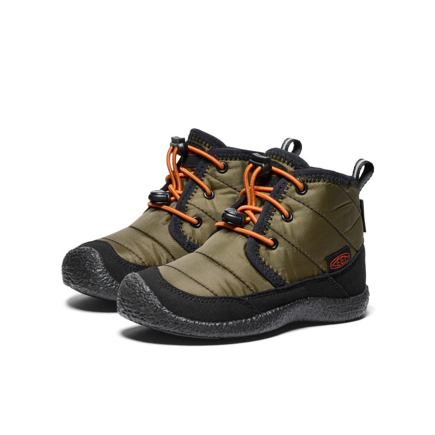 Little Kids' Howser II Waterproof Chukka | Dark Olive/Gold Flame - Image 2