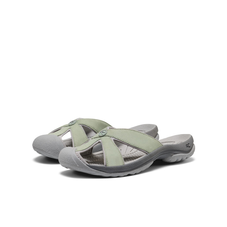 Women's Bali Leather Slide Sandal | Lily Pad/Steel Grey - Image 2