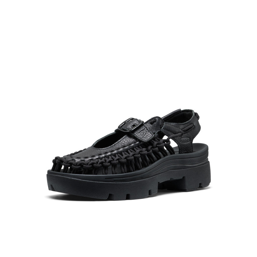All Gender UNEEK PLT Mary Jane Sneaker | Black Smooth Lea - Image 3