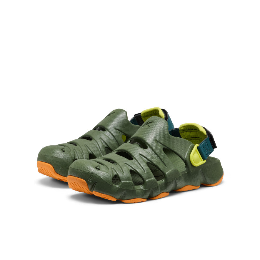 Big Kids' HyperFLT Clog | Bronze Green/Orange Peel - Image 2