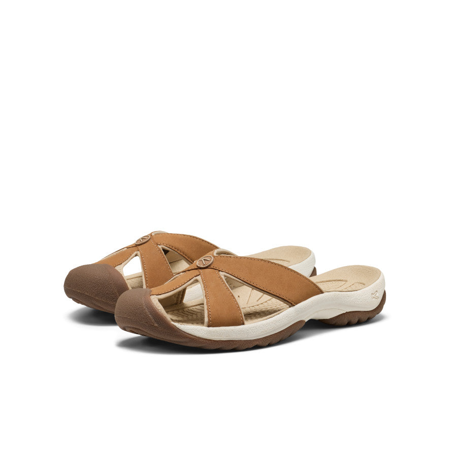 Women's Bali Leather Slide Sandal | Chipmunk/Birch - Image 2