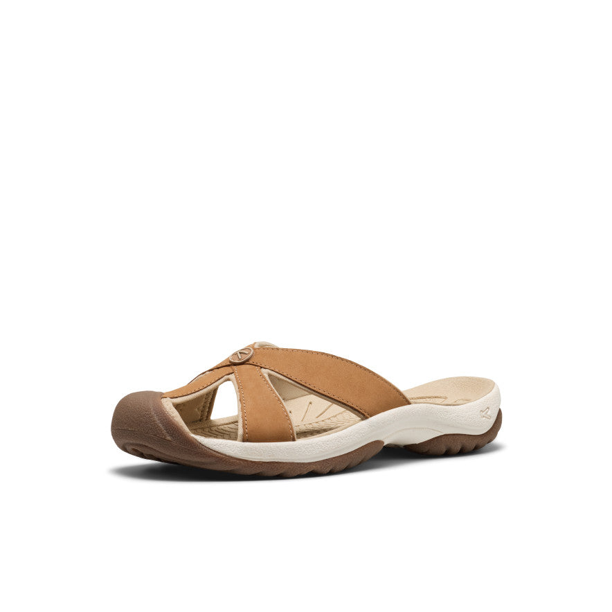 Women's Bali Leather Slide Sandal | Chipmunk/Birch - Image 3