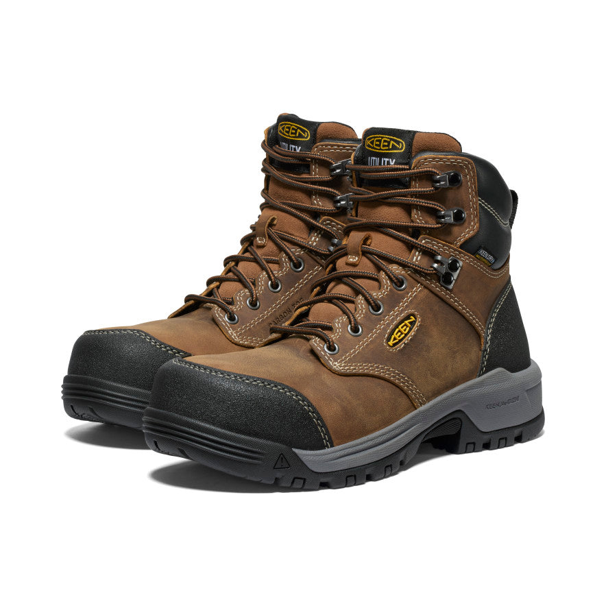 Women's Evanston 6 Waterproof Boot (Carbon Toe) | Bison/Black - Image 2