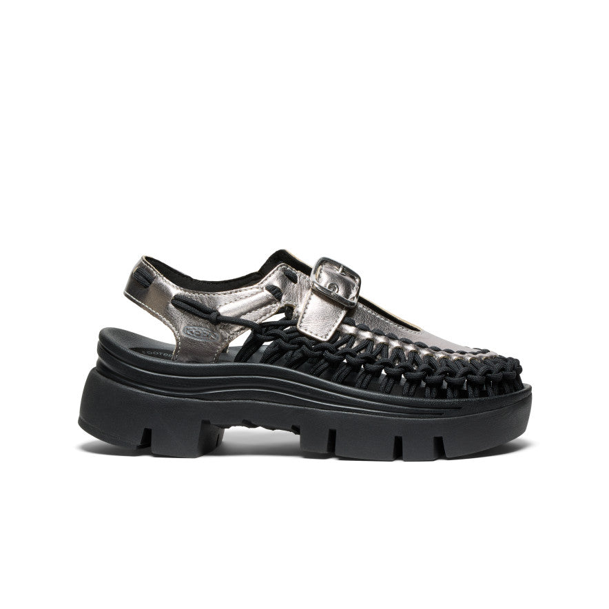 All Gender UNEEK PLT Mary Jane Sneaker | Silver/Black