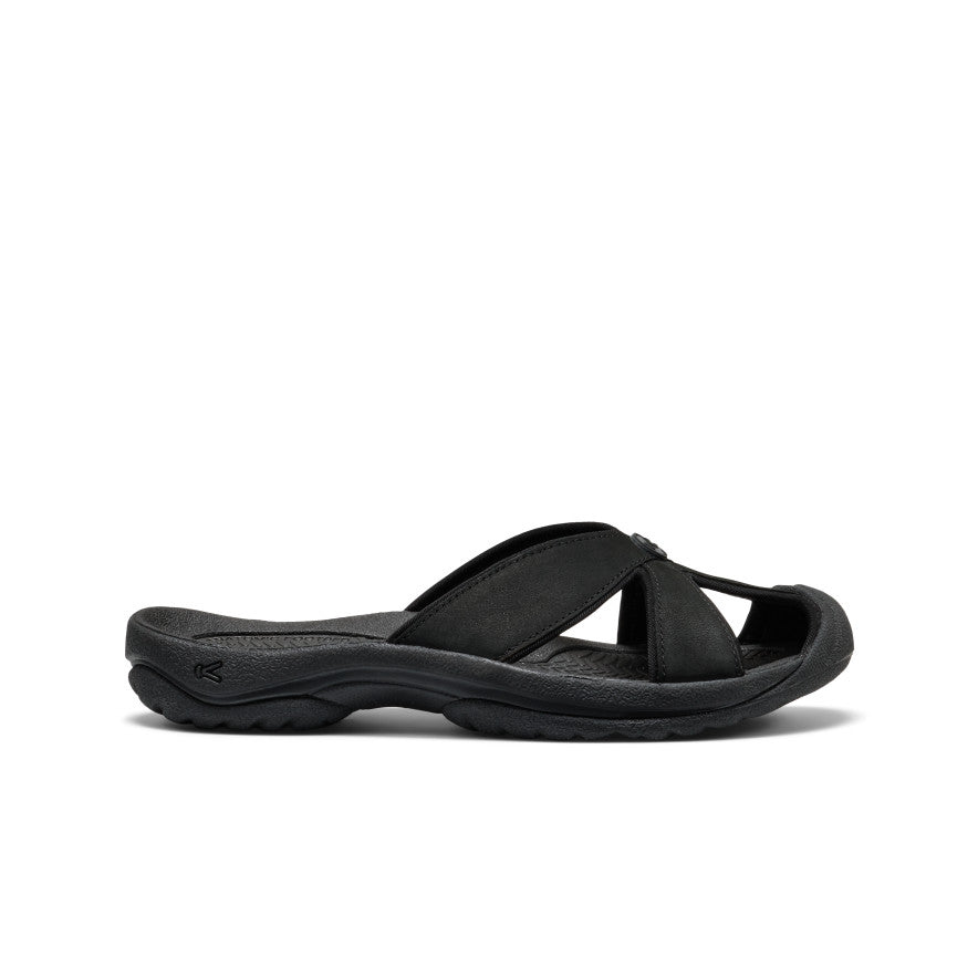 Women's Bali Leather Slide Sandal | Black/Black