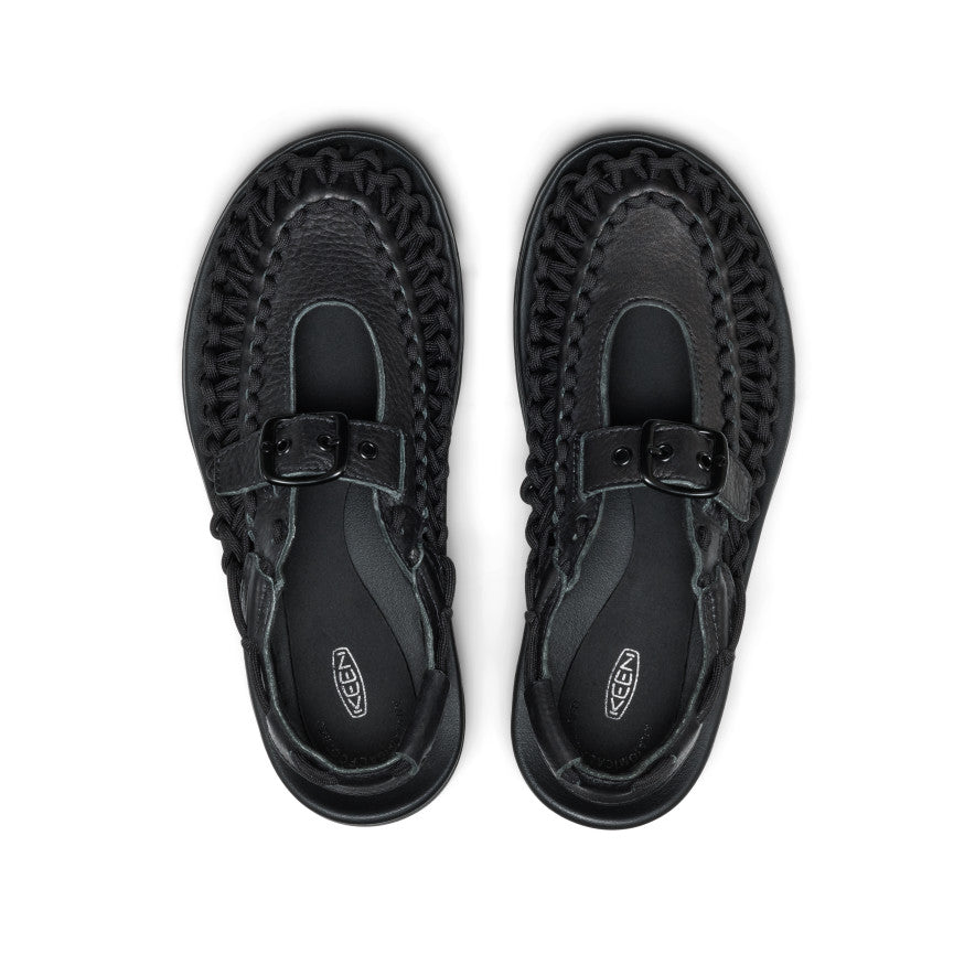 All Gender UNEEK PLT Mary Jane Sneaker | Black Smooth Lea - Image 4