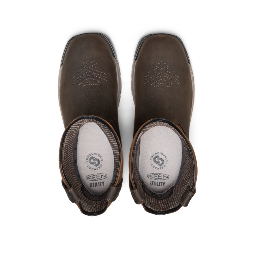 Men's Flatland Pull-On Waterproof Work Boot (Soft Toe) | Bison/Black - Image 4