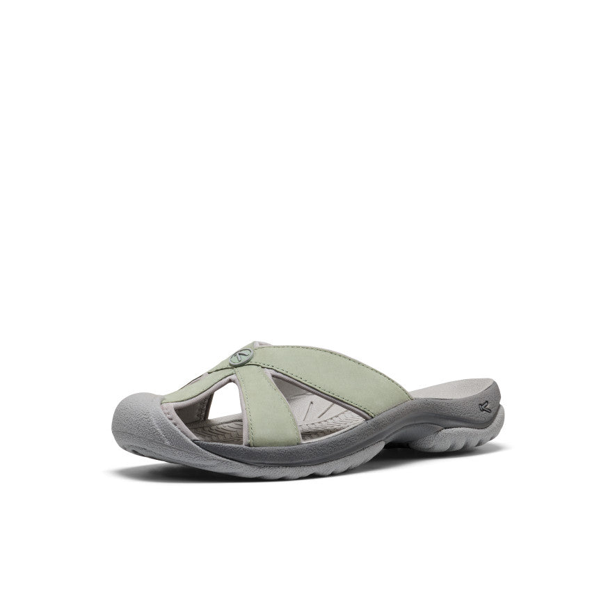 Women's Bali Leather Slide Sandal | Lily Pad/Steel Grey - Image 3
